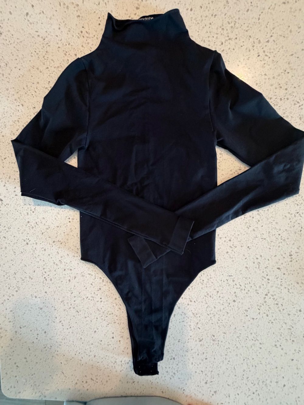 naked wardrobe Black Long Sleeve Mock Neck Bodysuit XXS NWOT